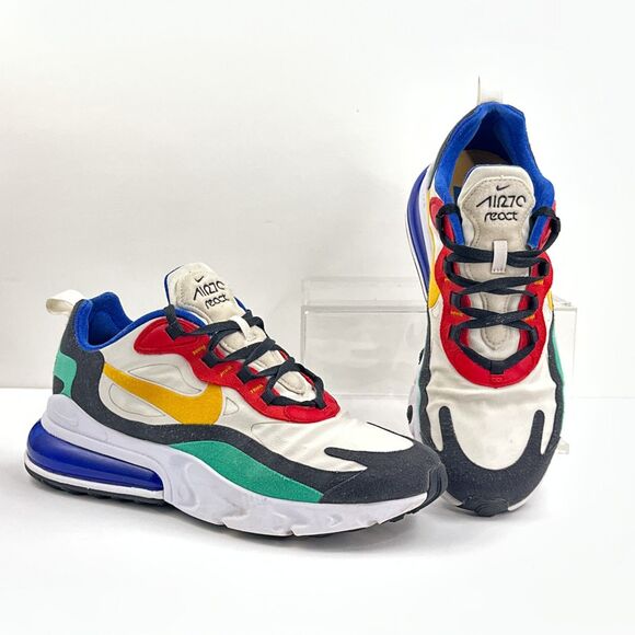 Nike Air Max 270 React Shoes Mens 7.5 White Multi Bauhaus Sneakers AO4971-002 main image 6